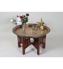 75 cm Ø Antik osmanisch ägyptisch marokkanisch orient Kupfer tablett Teetisch beisteltisch Afghanistan  Nr: HH22B