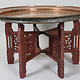 75  cm Ø  Antique ottoman orient Islamic  Hammer Engraved Copper table Tea table side table Tray from Afghanistan  No-HH - HH22B