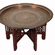 75  cm Ø  Antique ottoman orient Islamic  Hammer Engraved Copper table Tea table side table Tray from Afghanistan  No-HH - HH22B