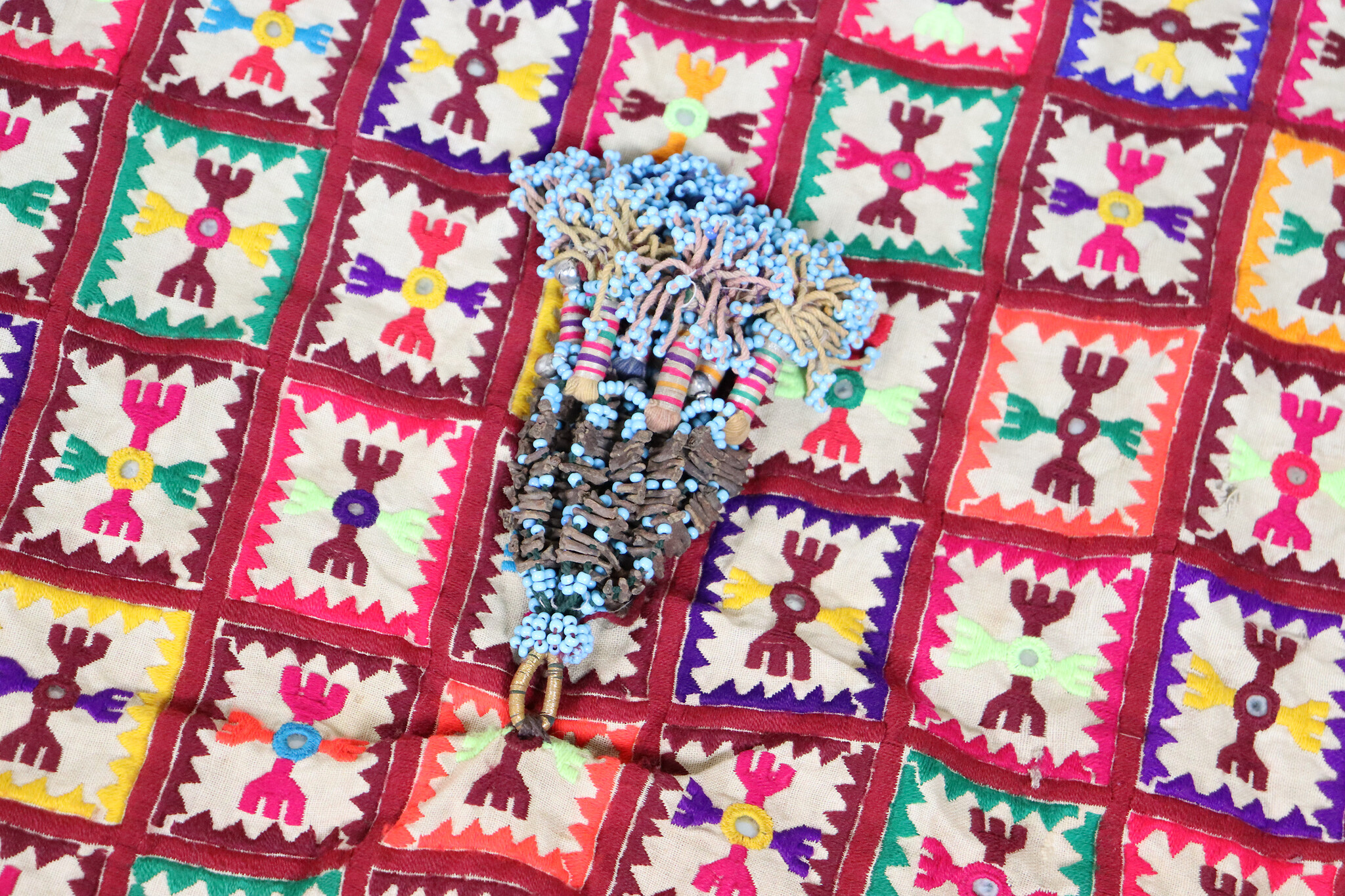 hand embroidered banjara groom wedding headdress Sindh Pakistan. No:23/F