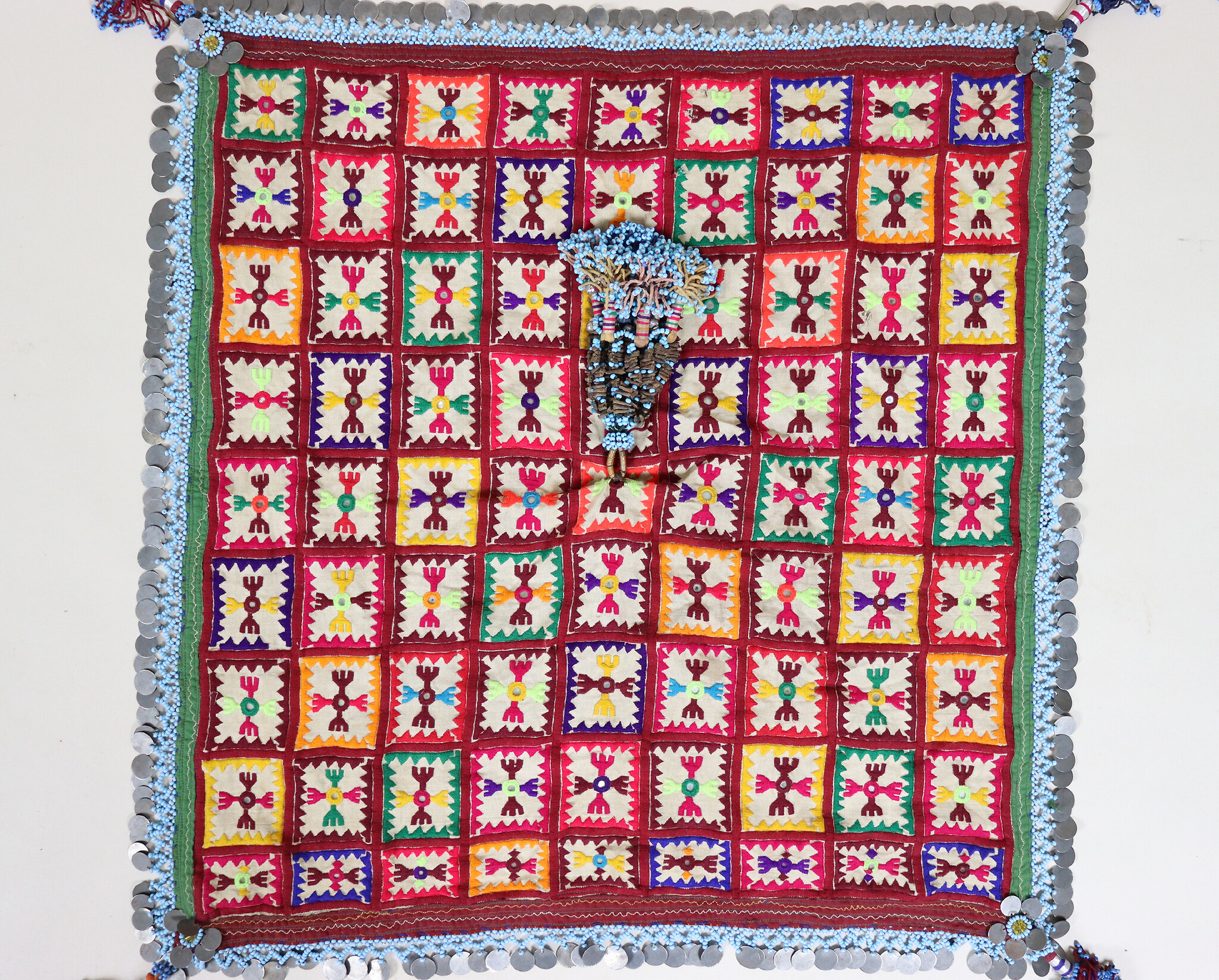 hand embroidered banjara groom wedding headdress Sindh Pakistan. No:23/F