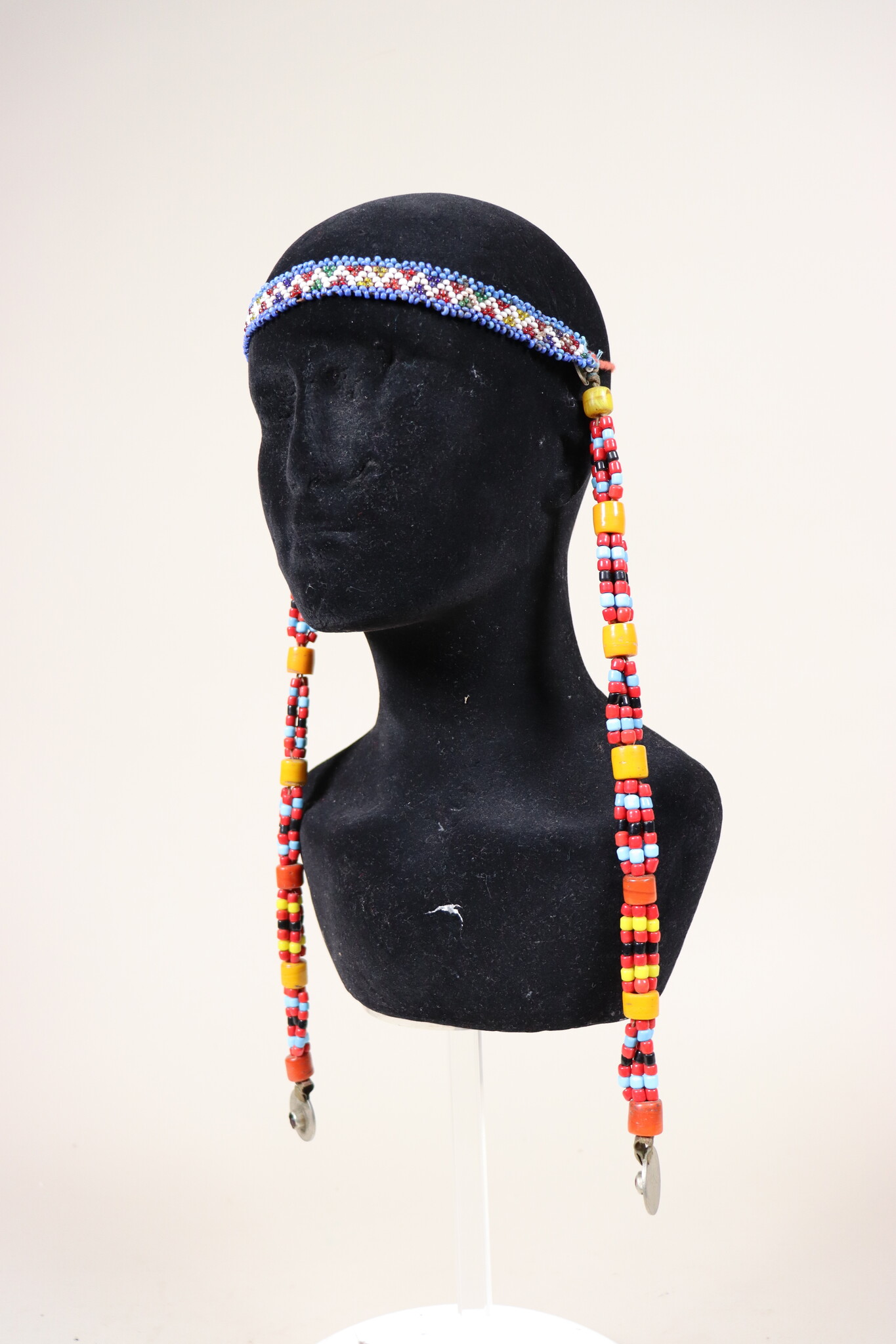 antique handmade vintage glass beads nomadic Afghan Tribal Dancing head jewelry headdress of nomadic woman Afghanistan Pakistan No:23/A