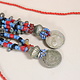 antik Afghan Nomaden orientalische tribal bellydance Kopfschmuck Glas perllen und münzen Afghanistan und Pakistan Nr:23 D