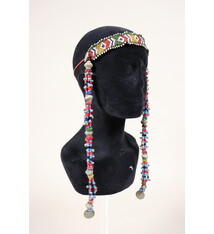 antik Afghan Nomaden orientalische tribal bellydance Kopfschmuck Glas perllen und münzen Afghanistan und Pakistan Nr:23 D