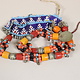 antik Afghan Nomaden orientalische tribal bellydance Kopfschmuck Glas perllen und münzen Afghanistan und Pakistan Nr:23 E