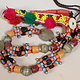 antik Afghan Nomaden orientalische tribal bellydance Kopfschmuck Glas perllen und münzen Afghanistan und Pakistan Nr:23 F