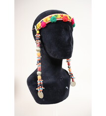 antique handmade vintage glass beads nomadic Afghan Tribal Dancing head jewelry headdress of nomadic woman Afghanistan Pakistan No:23F