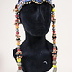 antik Afghan Nomaden orientalische tribal bellydance Kopfschmuck Glas perllen und münzen Afghanistan und Pakistan Nr:23G