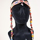 antik Afghan Nomaden orientalische tribal bellydance Kopfschmuck Glas perllen und münzen Afghanistan und Pakistan Nr:23J