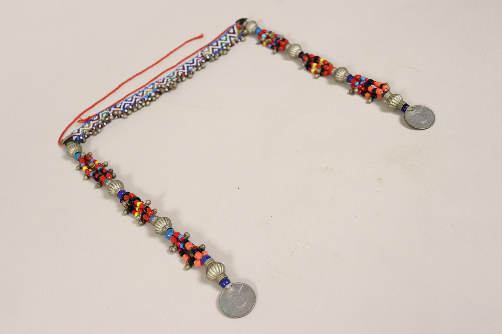 antique handmade vintage glass beads nomadic Afghan Tribal Dancing head jewelry headdress of nomadic woman Afghanistan Pakistan No:23L