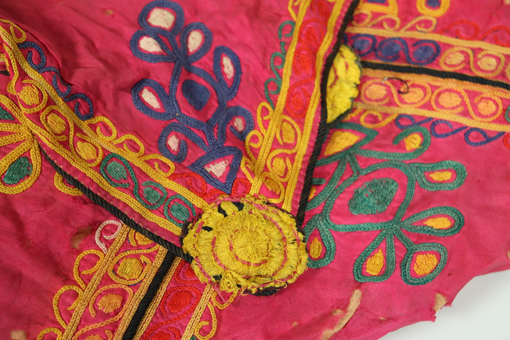Antik islamische Korantasche seide handbestikt zusani koran quran Tasche Brottasche (Bokche) Mitgift Taschen aus Sindh Pakistan 23A