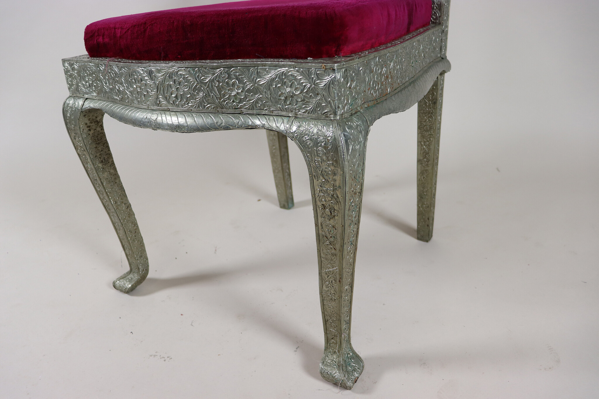 Anglo-Indian silvered side chair 23/B