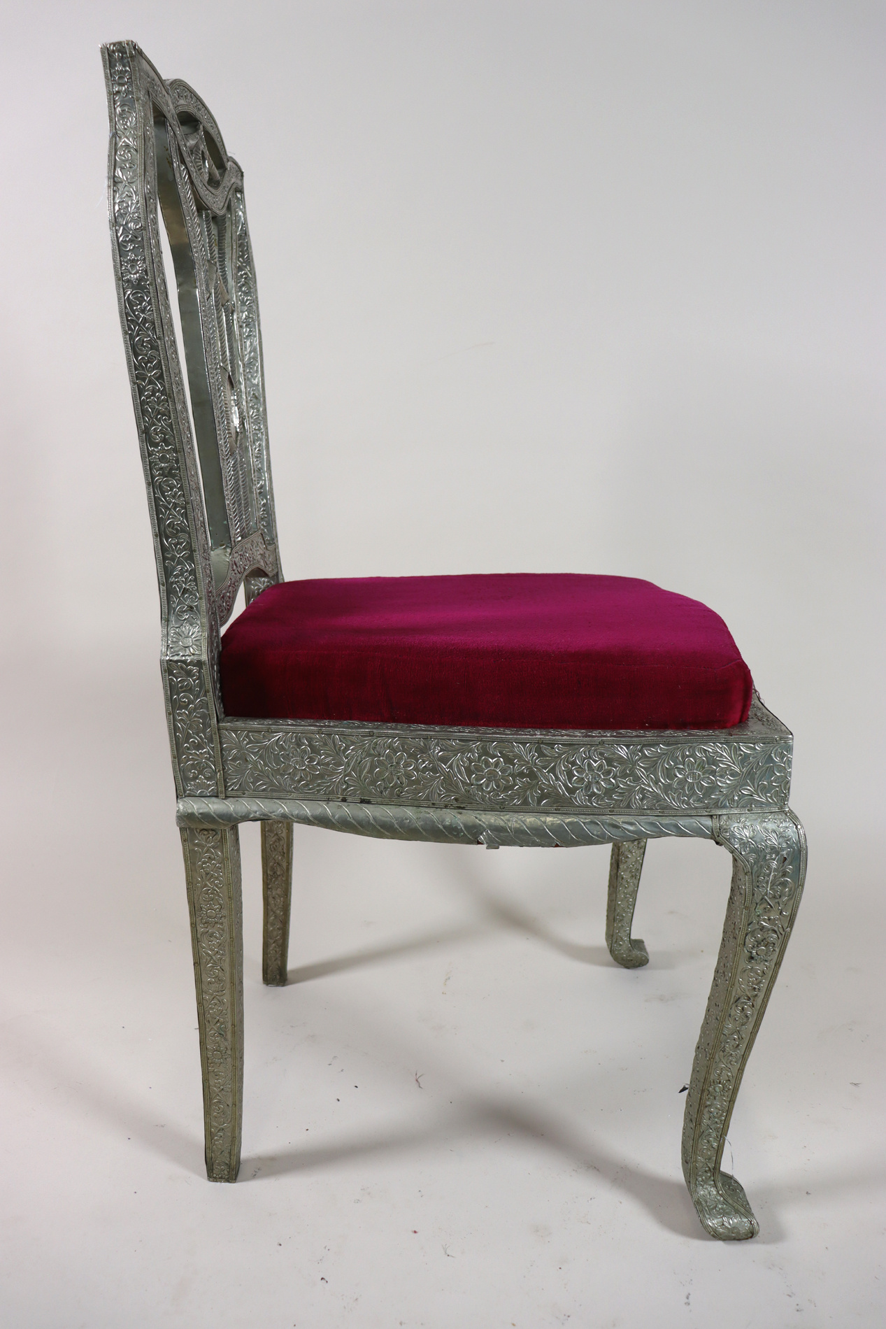 Anglo-Indian silvered side chair 23/B