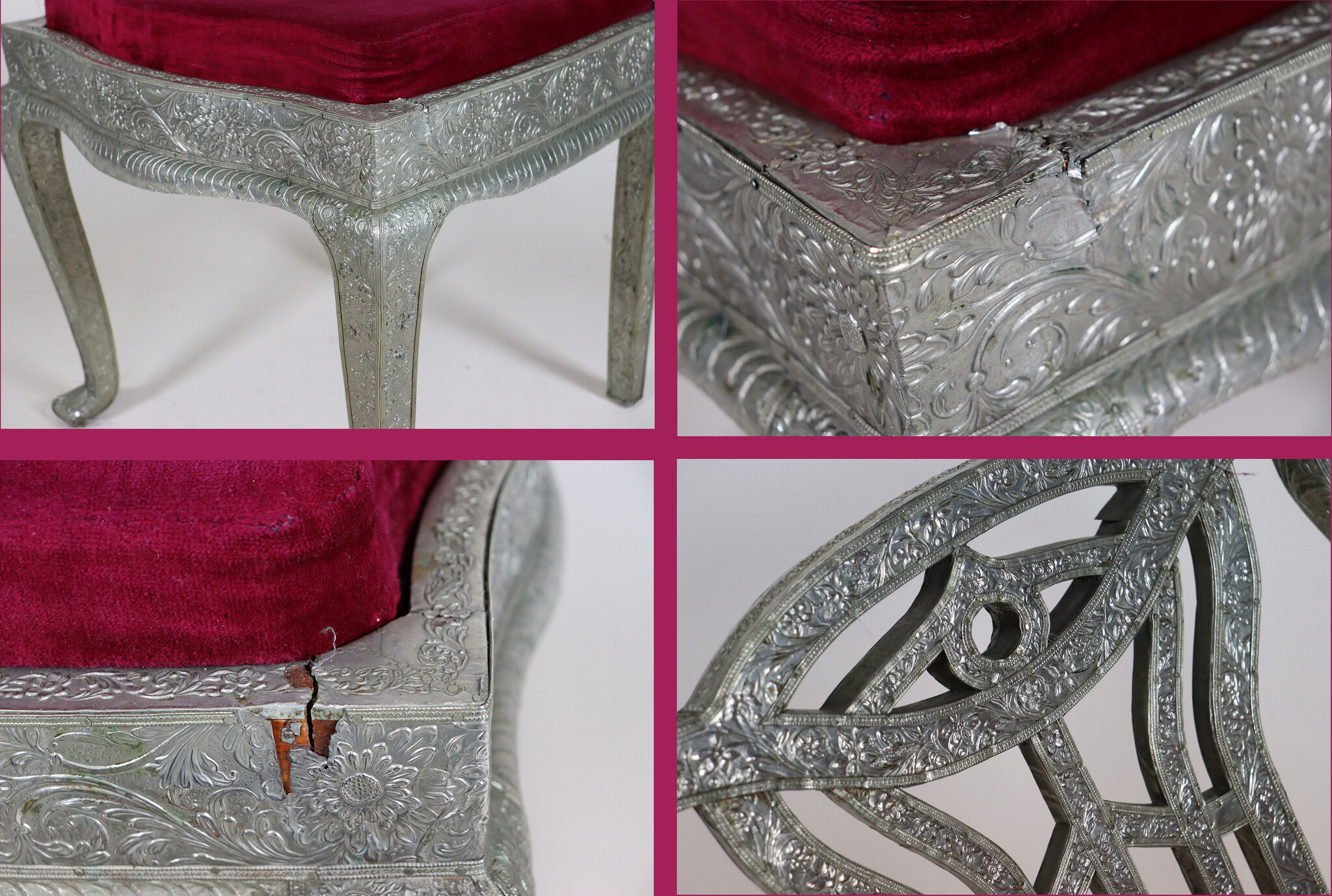 Anglo-Indian silvered side chair 23/A