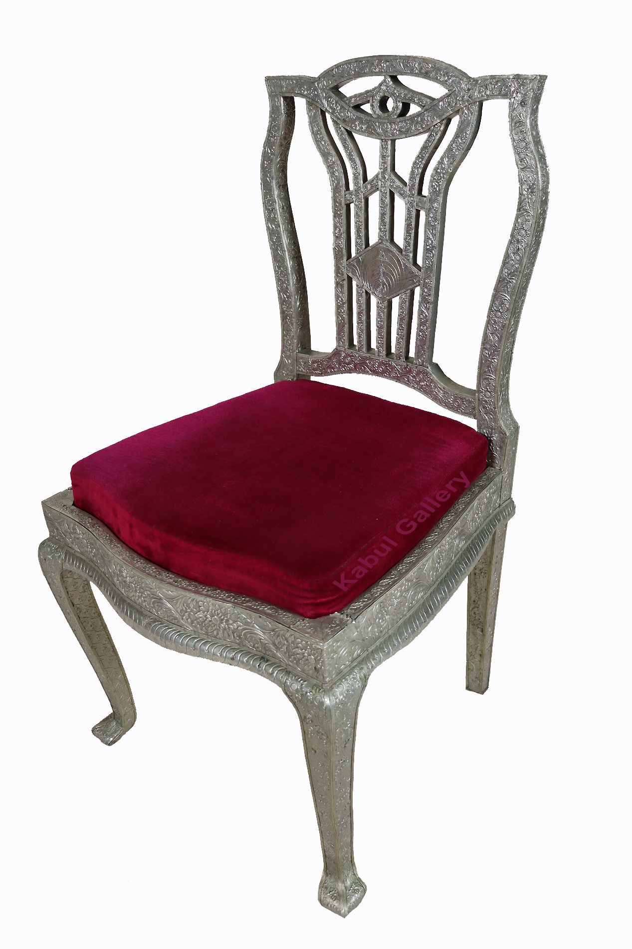 Anglo-Indian silvered side chair 23/A