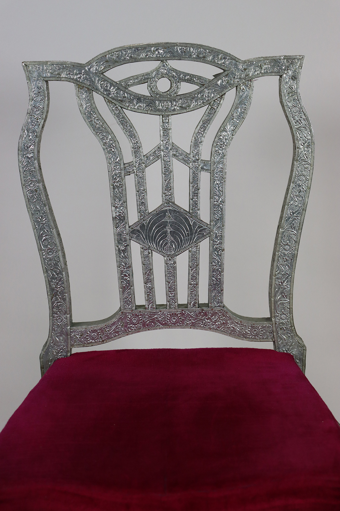 Anglo-Indian silvered side chair 23/A