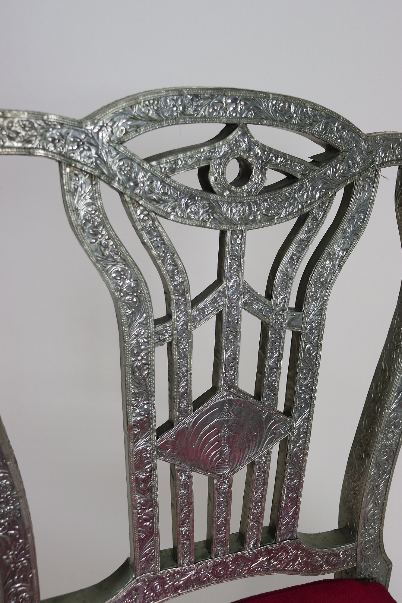 Anglo-Indian silvered side chair 23/A