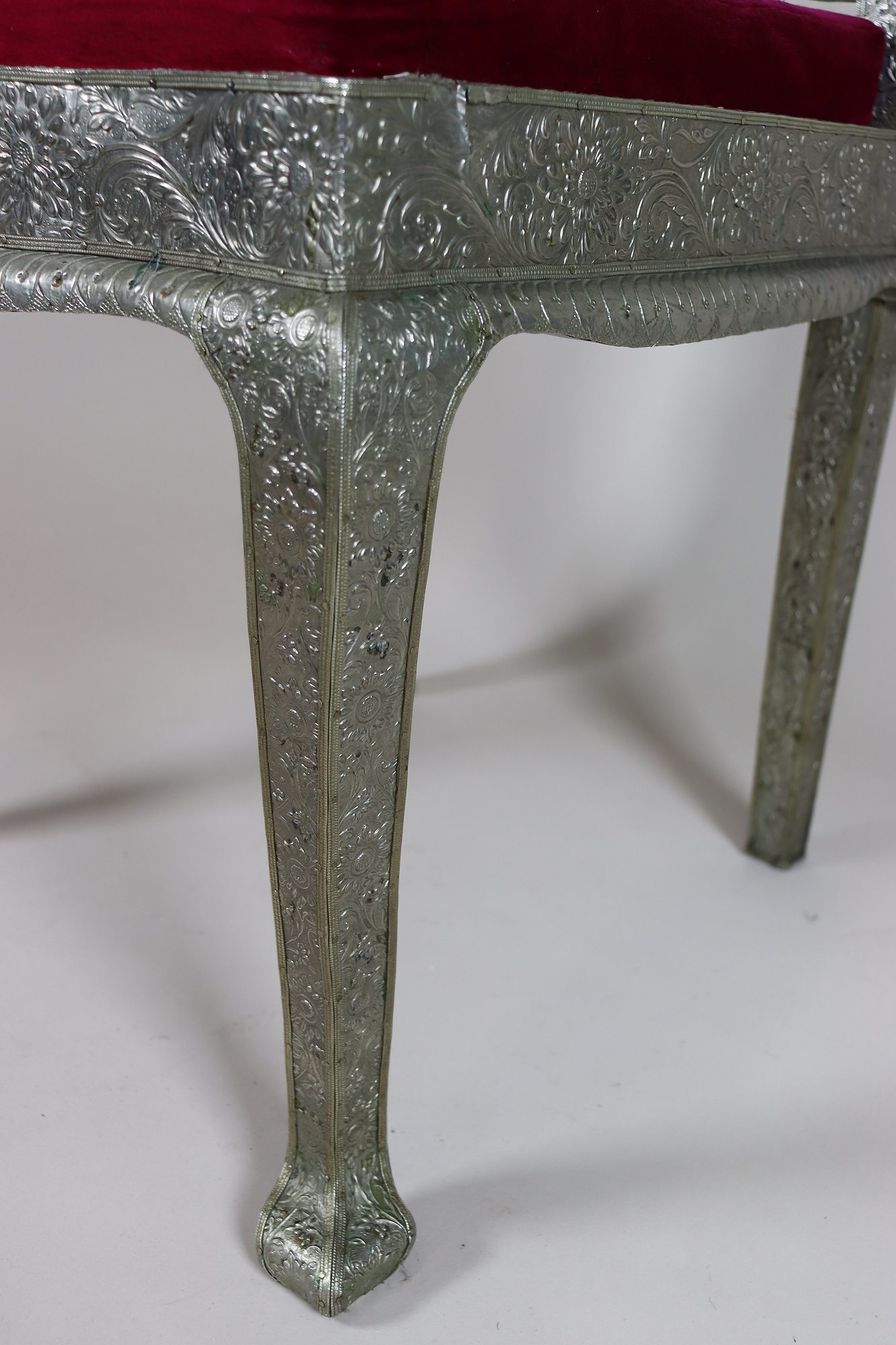 Anglo-Indian silvered side chair 23/A