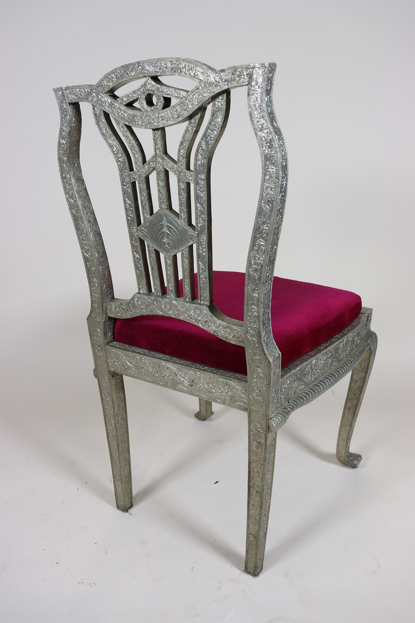 Anglo-Indian silvered side chair 23/A