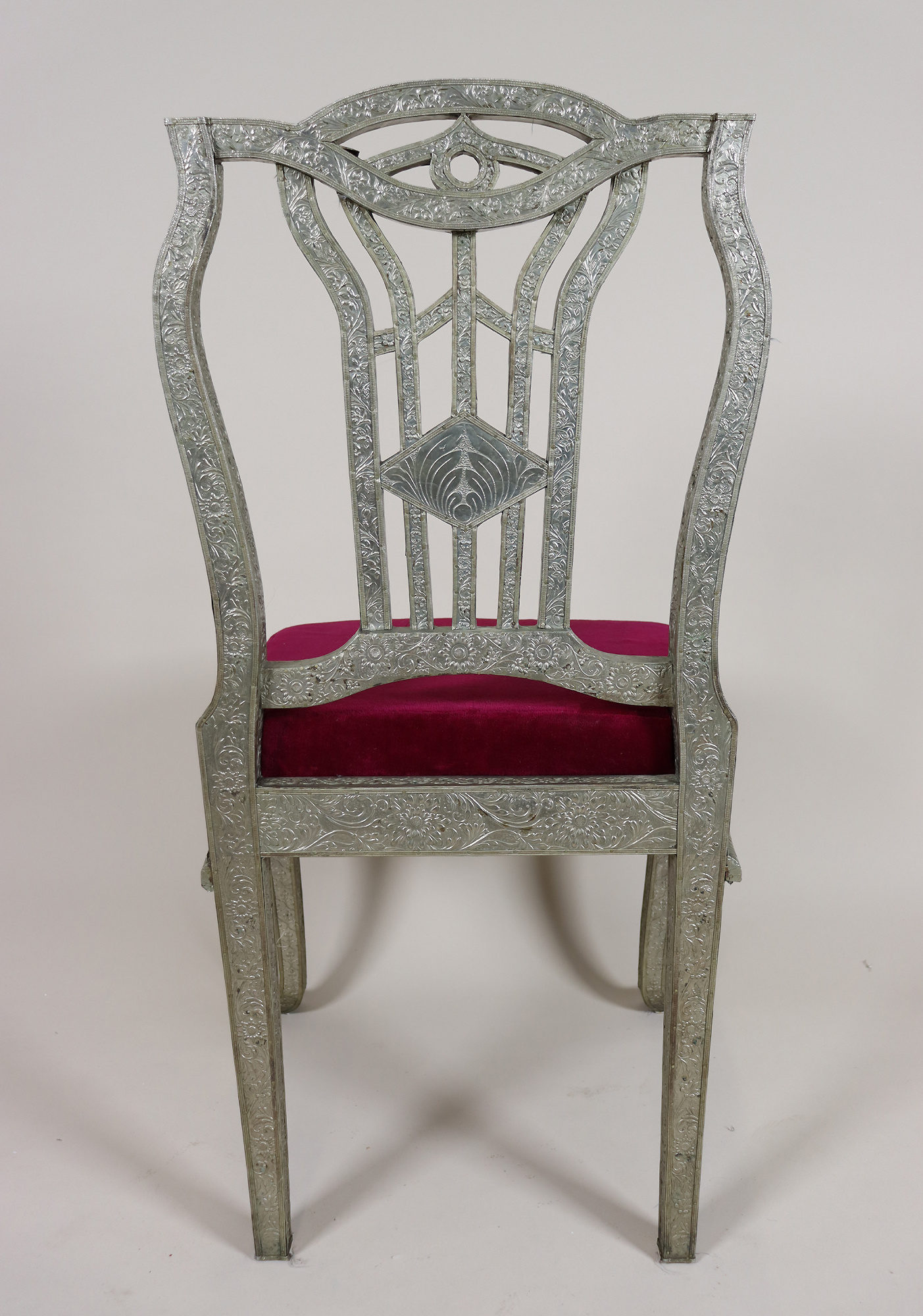 Anglo-Indian silvered side chair 23/A