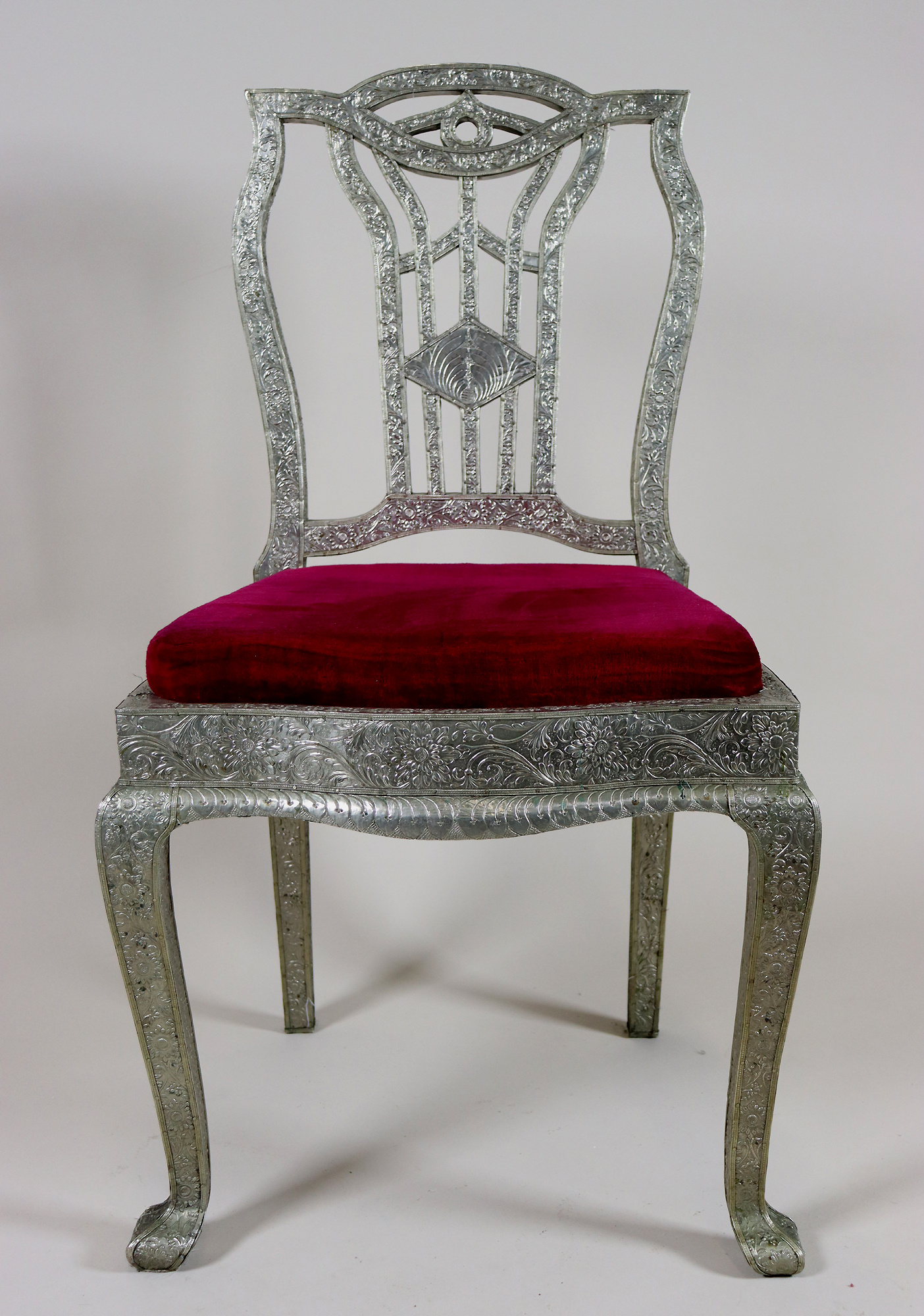 Anglo-Indian silvered side chair 23/A