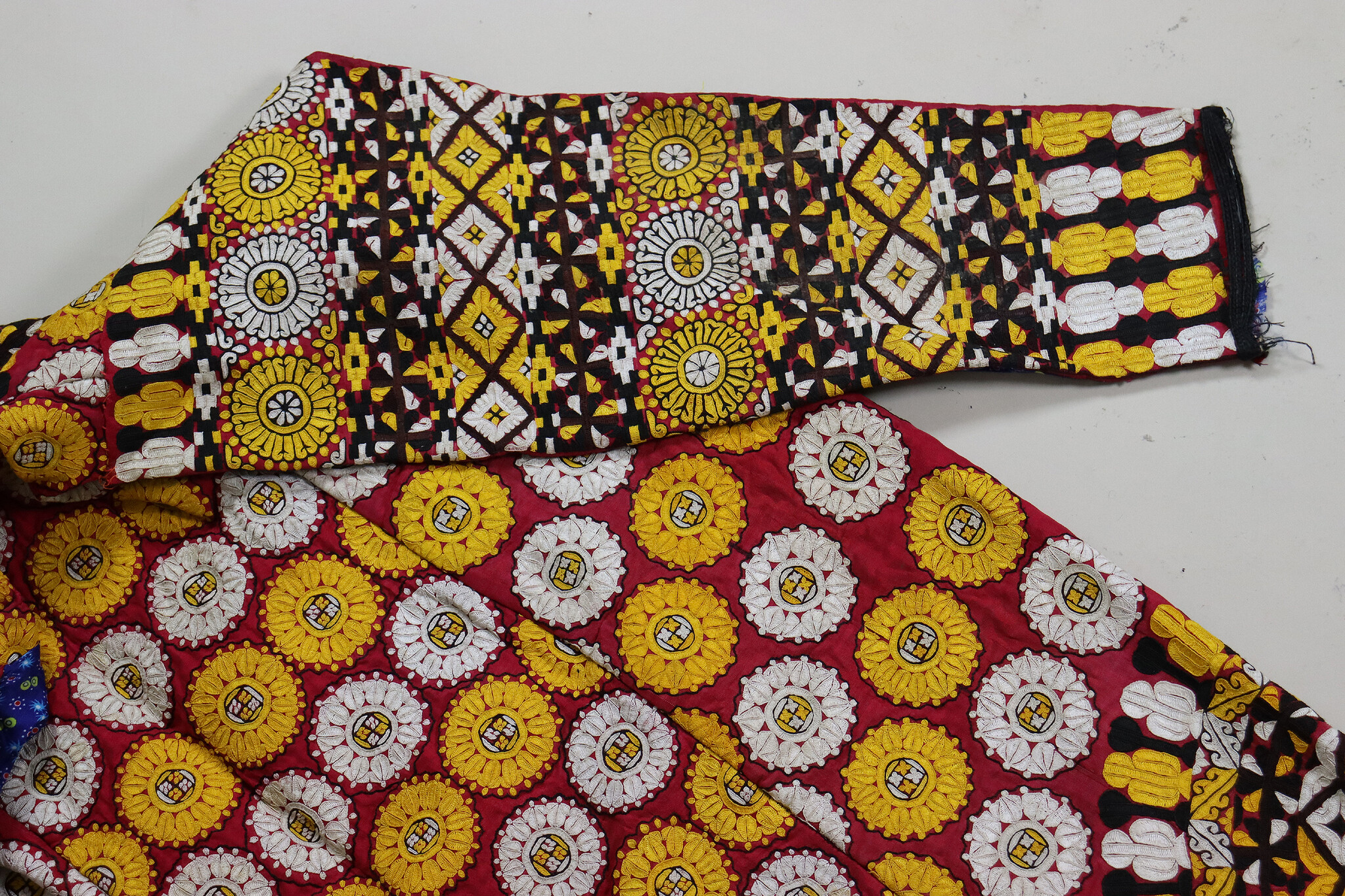 antique silk hand embroidered nomadic Turkmen Uzbek Afghan Ethnic Chapan coat Chirpy Turkmen Tekke Chyrpy Paranja  WL-1