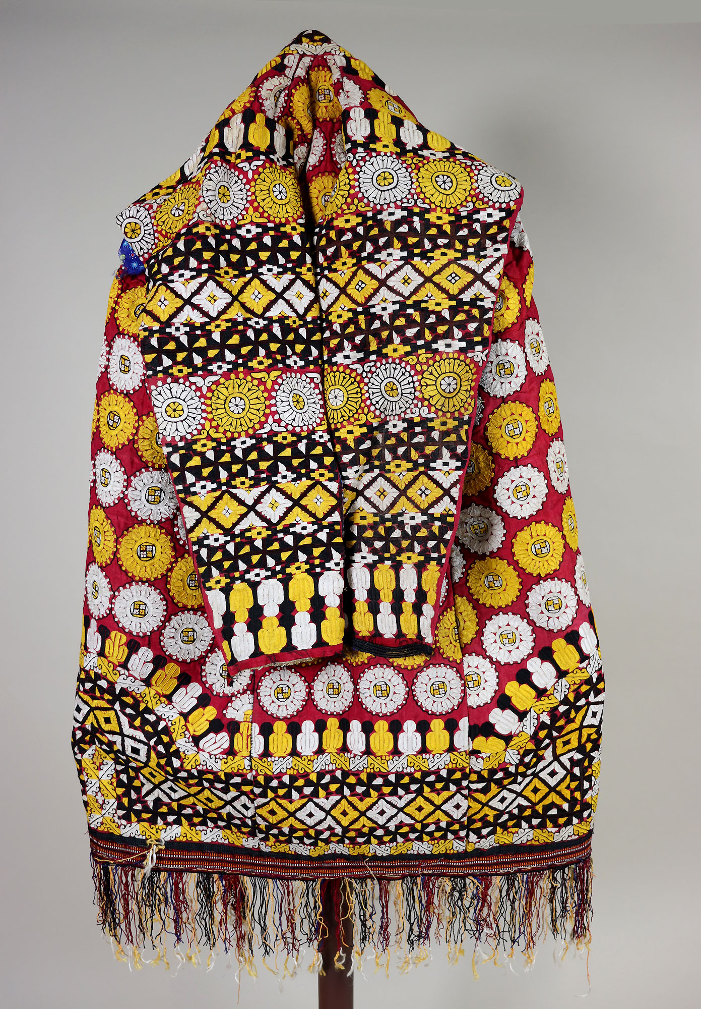 antique silk hand embroidered nomadic Turkmen Uzbek Afghan Ethnic Chapan coat Chirpy Turkmen Tekke Chyrpy Paranja  WL-1