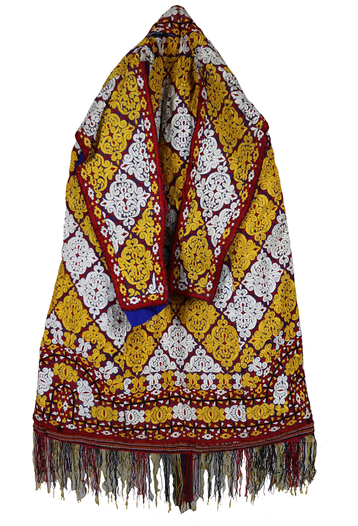antique silk hand embroidered nomadic Turkmen Uzbek Afghan Ethnic Chapan coat Chirpy Turkmen Tekke Chyrpy Paranja  WL-4