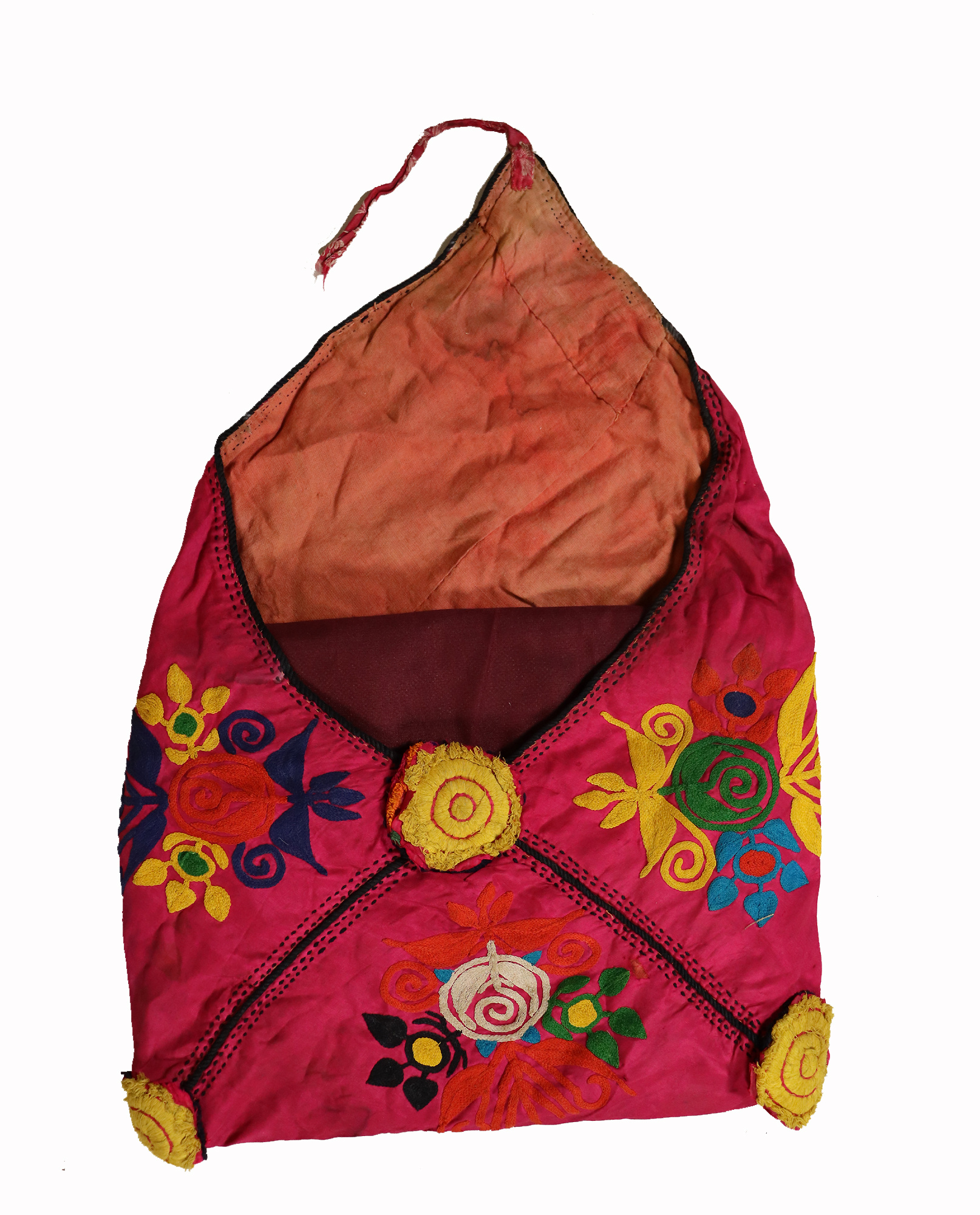 Antique Islamic Vintage tribal silk embroidery Quran Quranbag koranbag Embroidered Bag, Dowry bag Southwest Pakistan sindh Pouch Bokche 23B