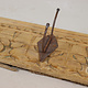 100 cm antique  Coat and hat Rack with 4 wrought iron hooks  Nuristan Afghanistan  No:5