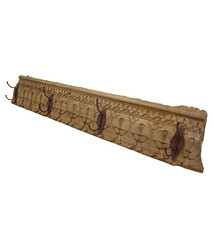 100 cm antique  Coat and hat Rack with 4 wrought iron hooks  Nuristan Afghanistan  No:5