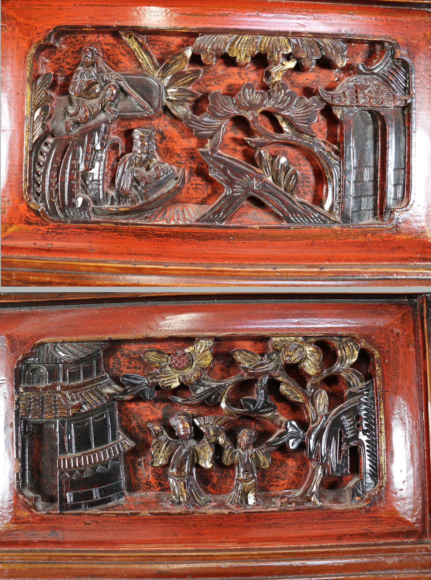 a couple 225x50 cm Antique orient solid wood handmade and hand carved  sliding door room door Barndoors door panel from Japan