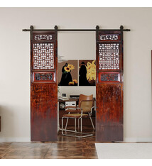 zwei Sück 225x50 cm Antik Massiv Holz handgefertigt und handgeschnitzte Tür zimmertür Schiebetür Scheunentor Zimmertüre Innentüre türplatte  aus JAPAN