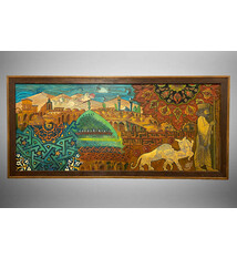 260x125 cm unique extraordinarily handcrafted orient Islamic work of art wood picture wall decoration wall picture handicrafts