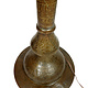 Antique Islamic oriental brass floor lamp standard lamp from the 19th c. Egyptian Middle Eastern Hand Painted Camel Skin leather lampshade