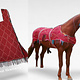 antique HORSE BLANKET, Turkmenistan, Yomud tribe, , kilim wool, embroidered decor - IT
