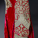Velvet and Gold Embroidered Dress from Hazara red