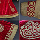 Velvet and Gold Embroidered Dress from Hazara red