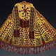 antik Orient Turkmenische Nomaden Chirpy Mantel khalat afghan uzbek kleid afghanistan hand bestickt kostüm Chapan Turkmen Tekke Chyrpy Gelb/B