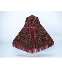 antik Orient Turkmenische Nomaden Chirpy Mantel khalat afghan uzbek kleid afghanistan hand bestickt kostüm Chapan Turkmen Tekke Chyrpy  Schwarz 24A