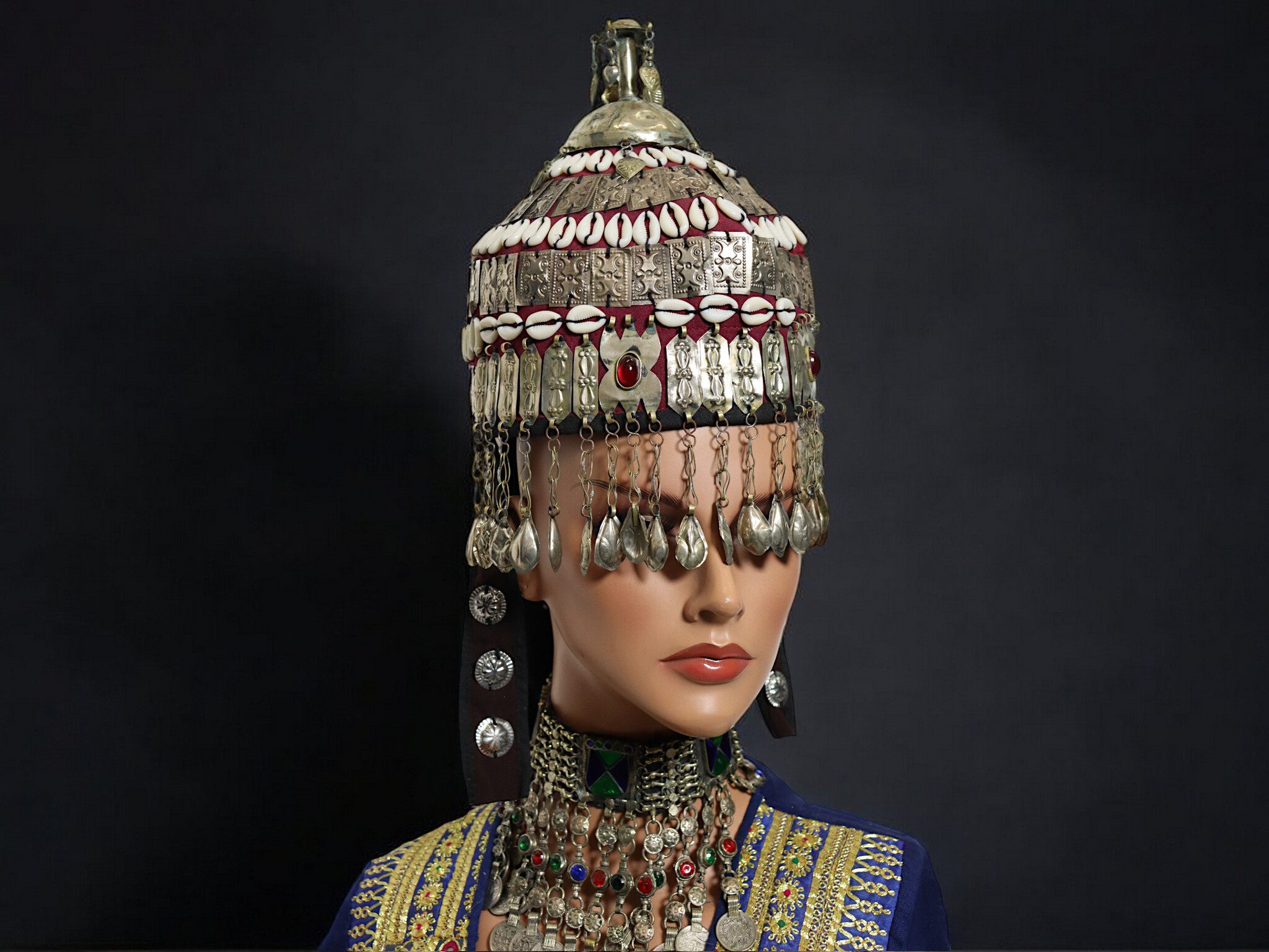 vintage Tribal Turkmen women,s wedding wedding headdress for bride Afghanistan Turkmeistan Uzbekistan hat 24A