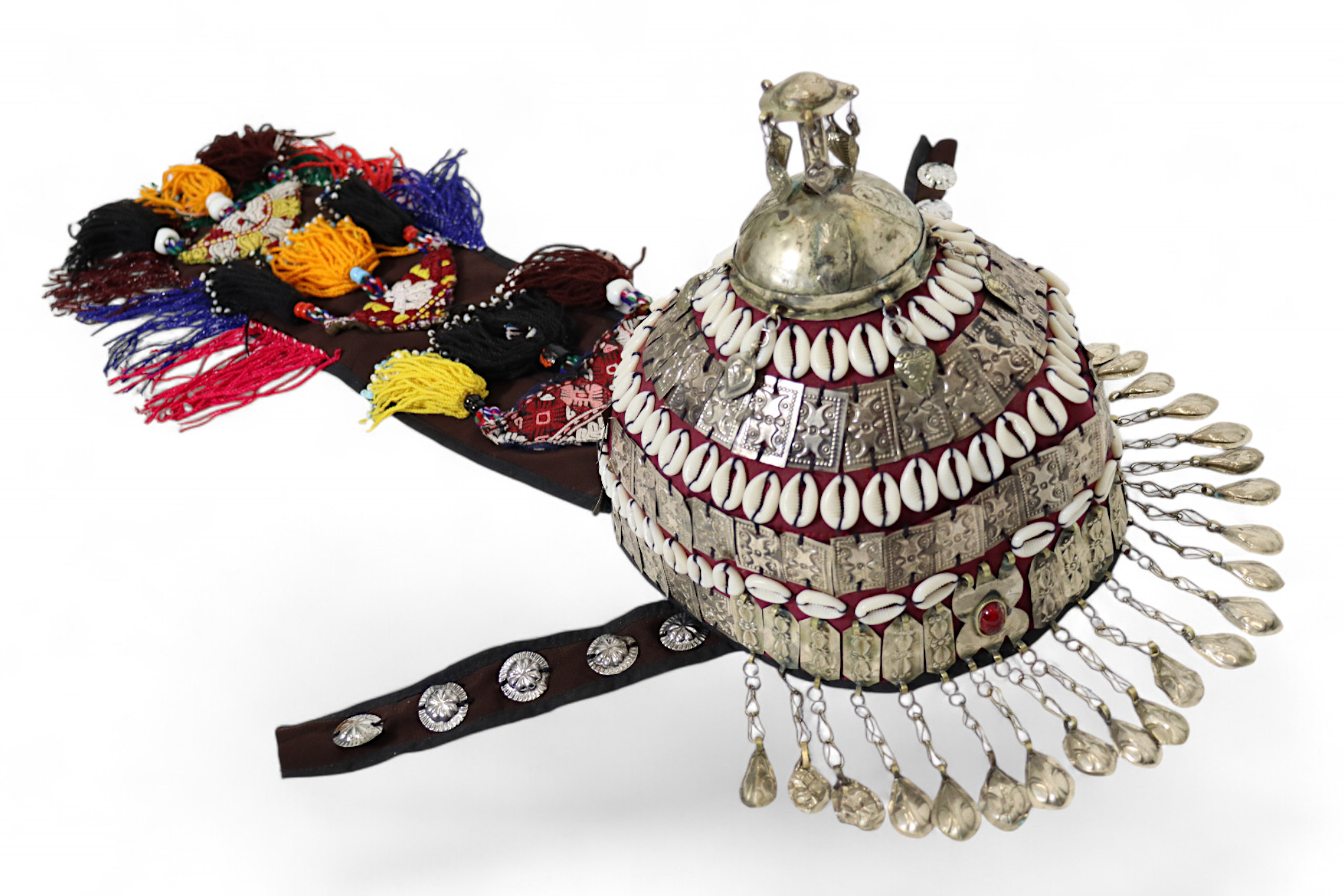 Vintage Tribal Uzbek Frauen Hochzeit kopfschmuck kopfbdekung Turkmenisch Afghanistan Turkmenistan Uzbekistan 24A