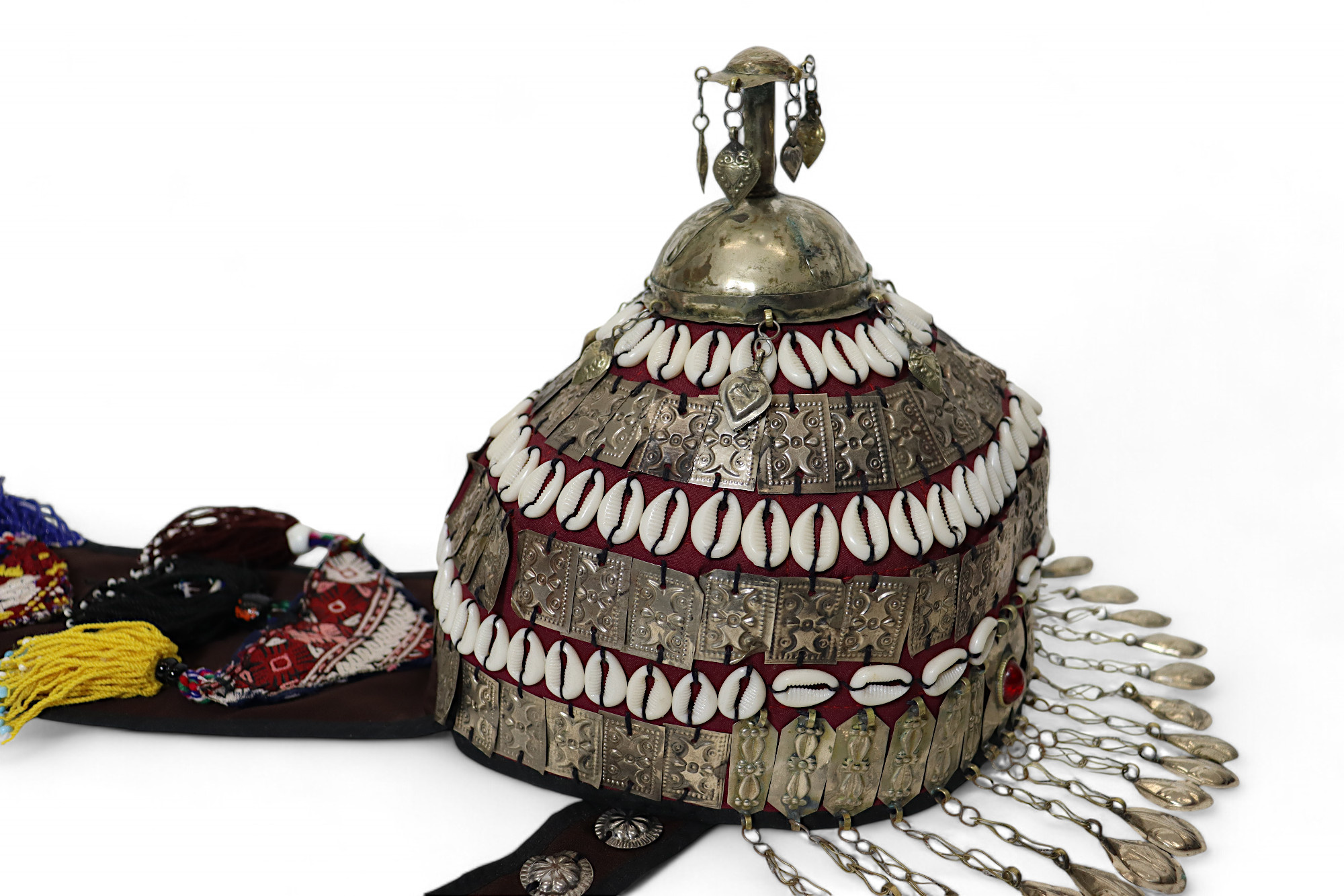 Vintage Tribal Uzbek Frauen Hochzeit kopfschmuck kopfbdekung Turkmenisch Afghanistan Turkmenistan Uzbekistan 24A