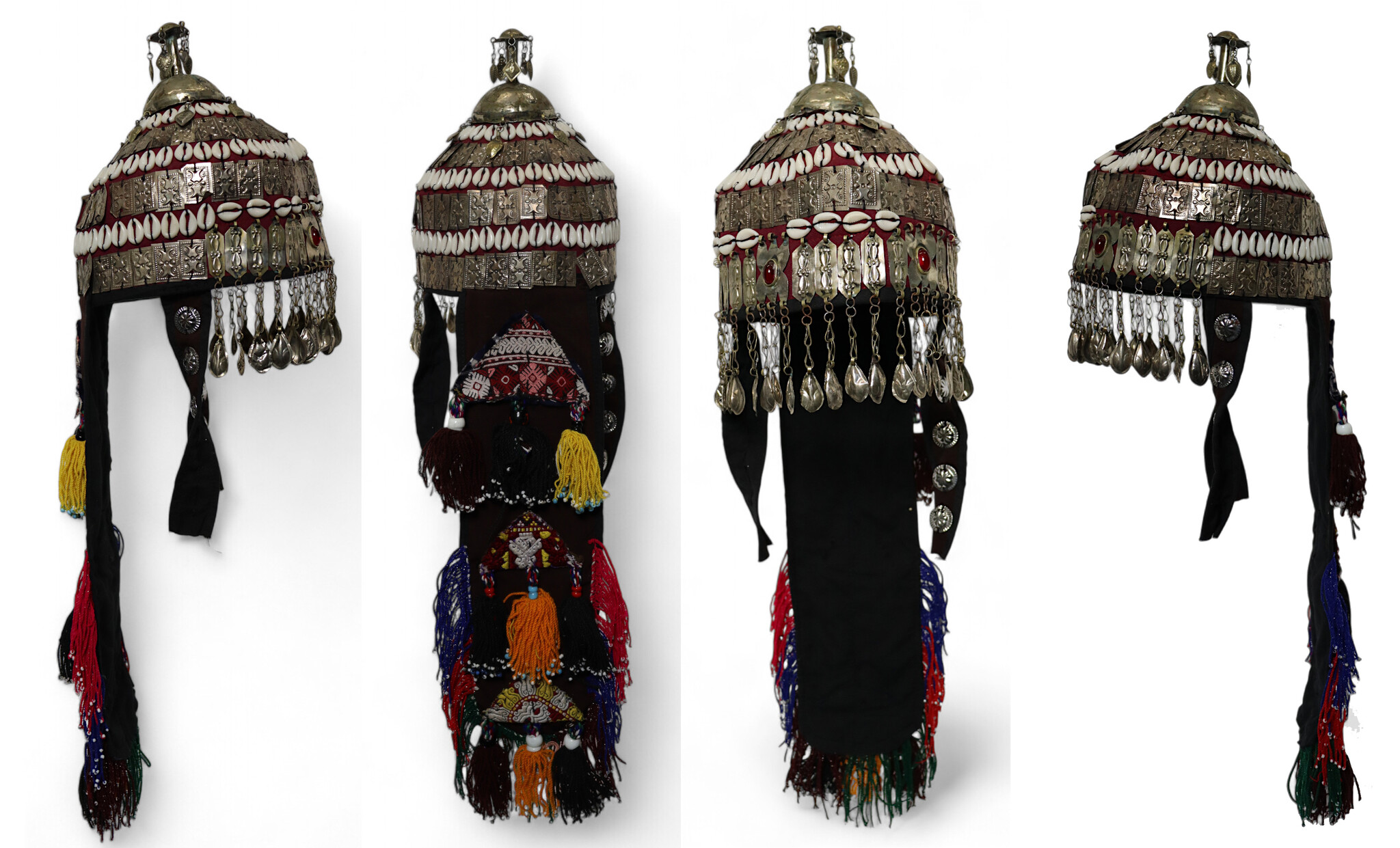 Vintage Tribal Uzbek Frauen Hochzeit kopfschmuck kopfbdekung Turkmenisch Afghanistan Turkmenistan Uzbekistan 24A