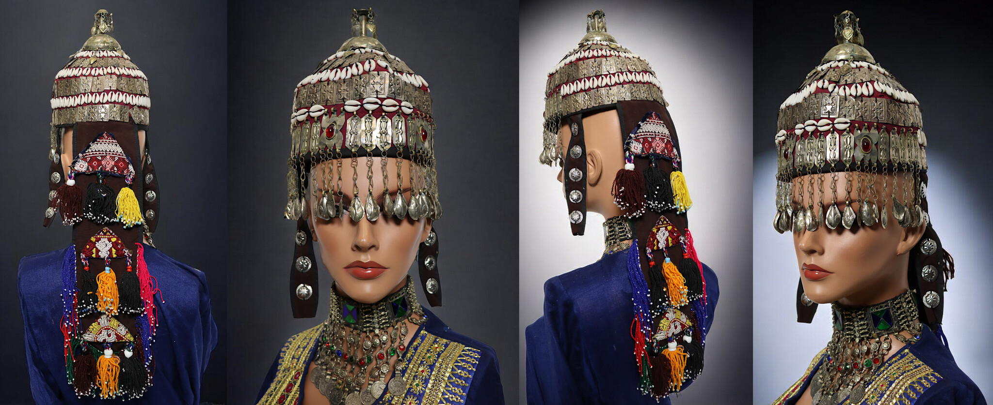vintage Tribal Turkmen women,s wedding wedding headdress for bride Afghanistan Turkmeistan Uzbekistan hat 24A