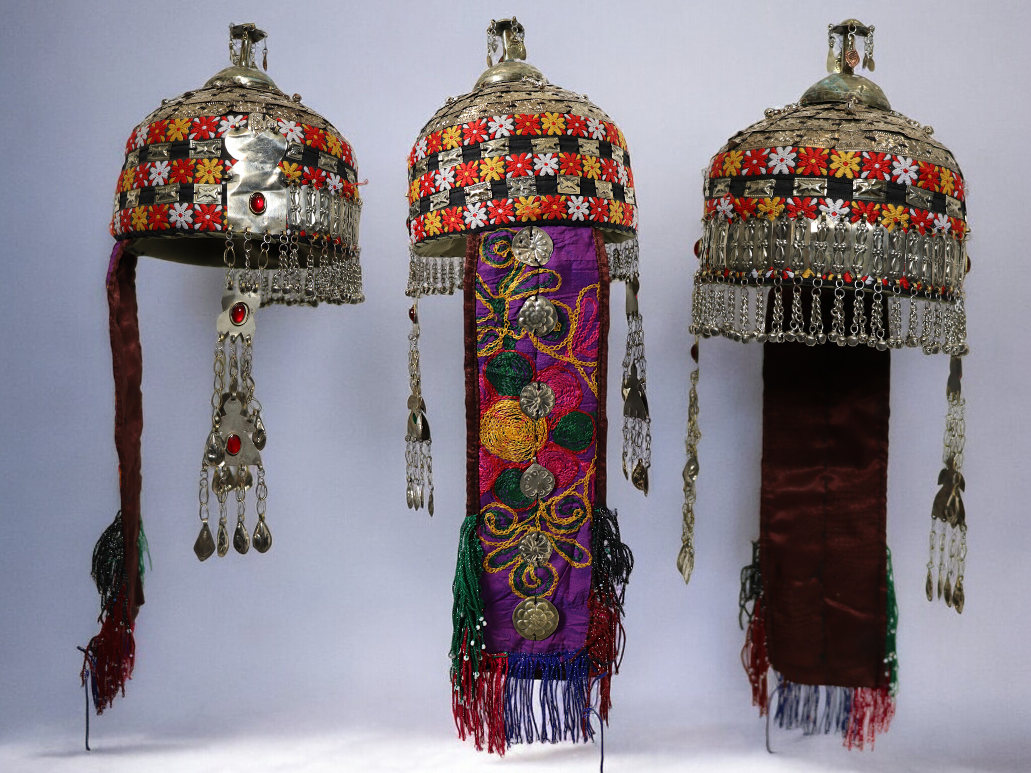 Vintage Tribal Uzbek Frauen Hochzeit kopfschmuck kopfbdekung Turkmenisch Afghanistan Turkmenistan Uzbekistan 23B