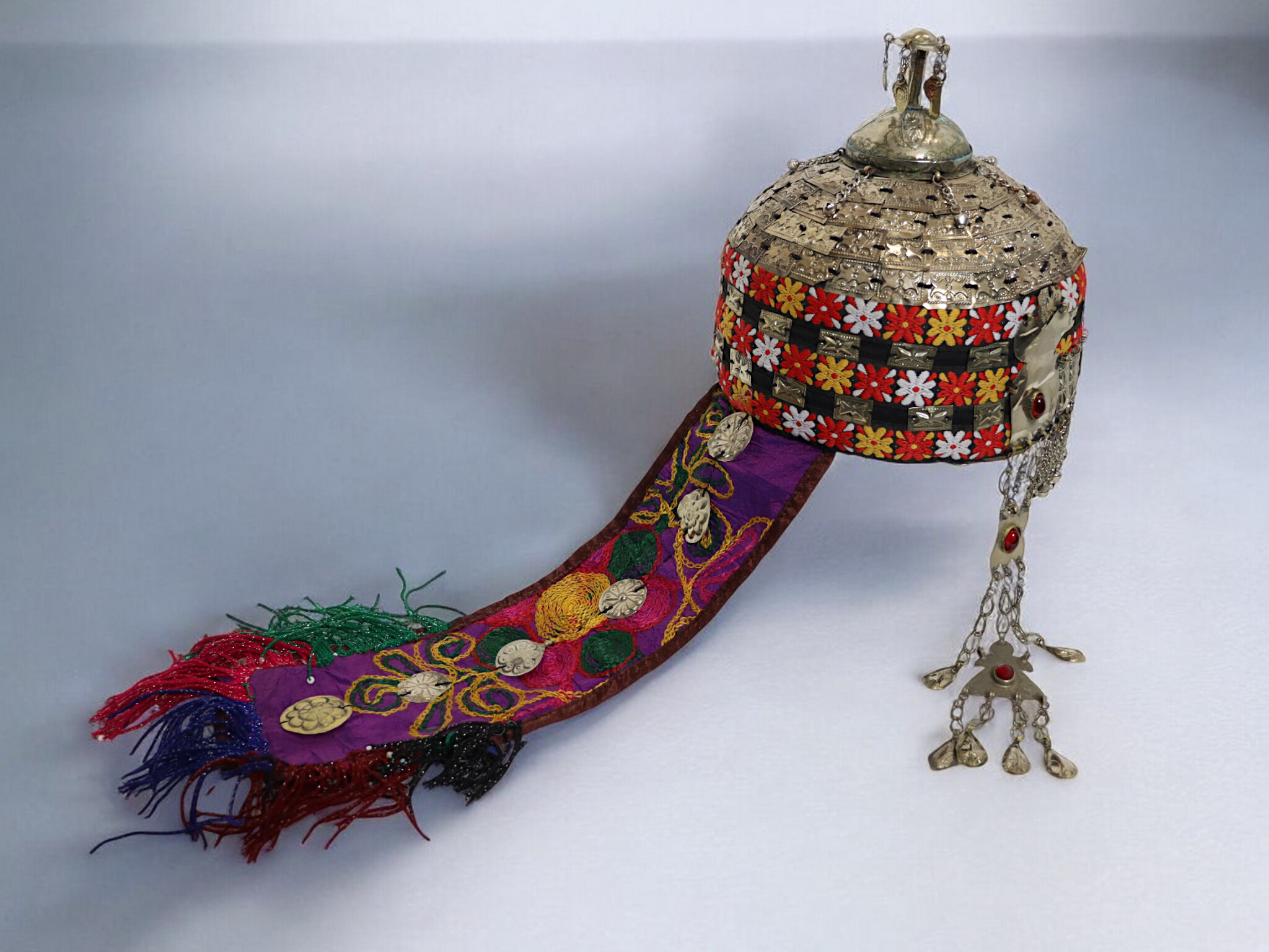 Vintage Tribal Uzbek Frauen Hochzeit kopfschmuck kopfbdekung Turkmenisch Afghanistan Turkmenistan Uzbekistan 23B