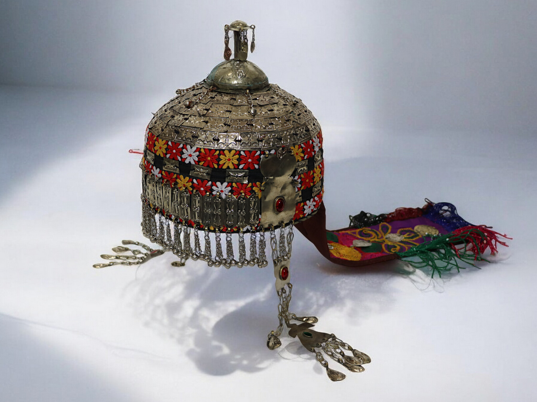 Vintage Tribal Uzbek Frauen Hochzeit kopfschmuck kopfbdekung Turkmenisch Afghanistan Turkmenistan Uzbekistan 23B