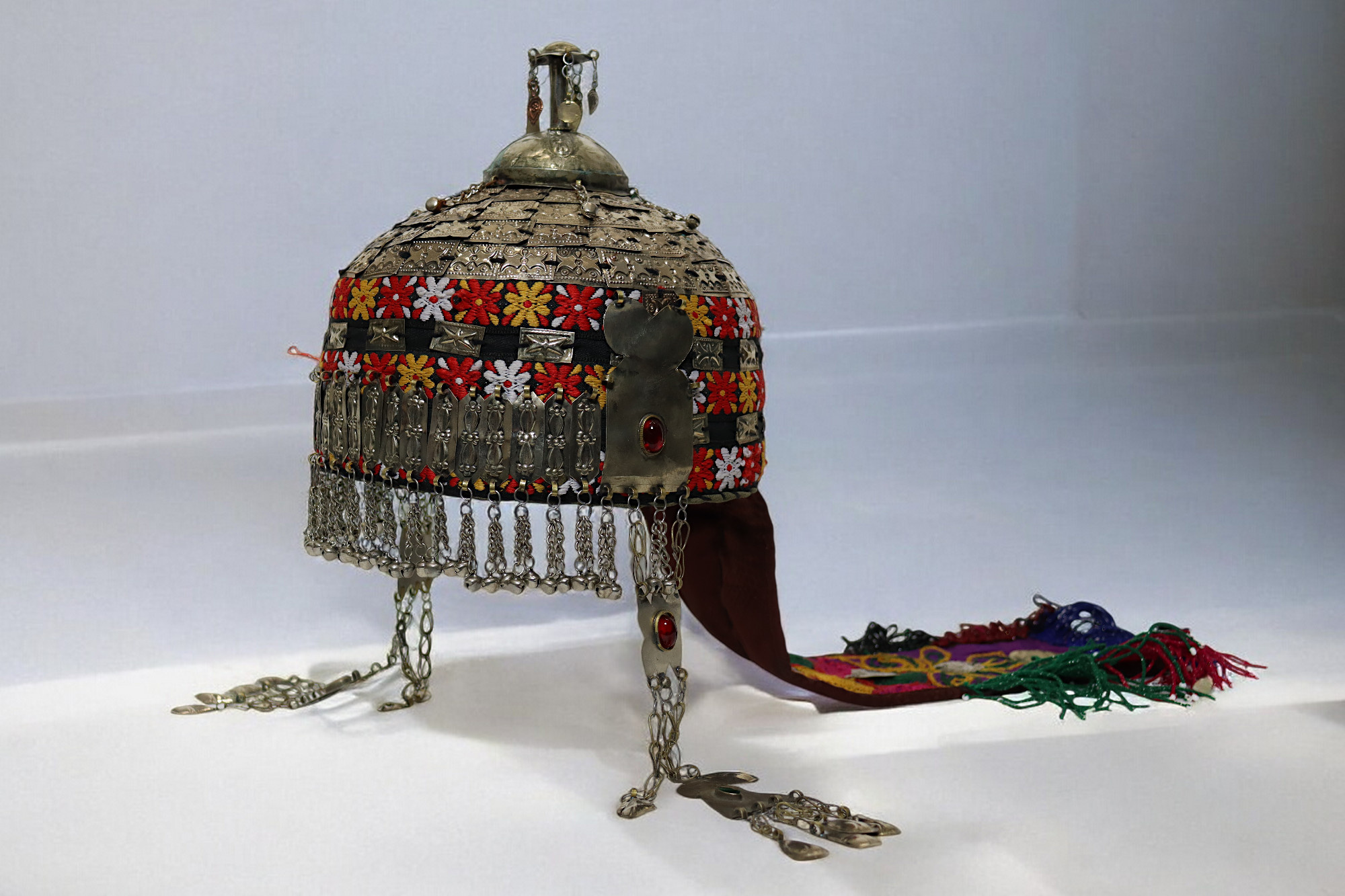 Vintage Tribal Uzbek Frauen Hochzeit kopfschmuck kopfbdekung Turkmenisch Afghanistan Turkmenistan Uzbekistan 23B