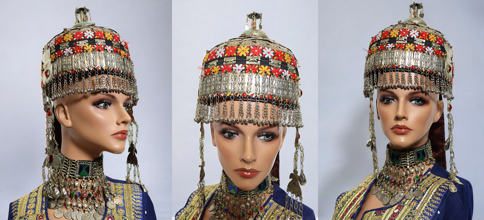 vintage Tribal Turkmen women,s wedding wedding headdress for bride Afghanistan Turkmeistan Uzbekistan hat 23B